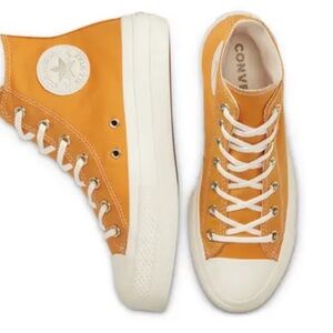 NWOT Converse All Star Elevated Gold Platform High Top 568379C Size US 6.5